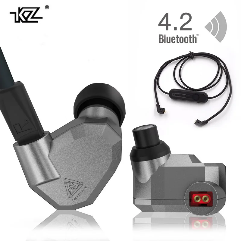 Оригинальные беспроводные наушники KZ ZS5 2DD + 2BA Bluetooth HIFI монитор DJ гибридные MMCX с
