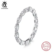 ORSA JEWELS твердые 925 стерлингового серебра женские кольца AAA CZ огранка маркиз вечность свадебное кольцо модные ювелирные изделия для женщин SR70