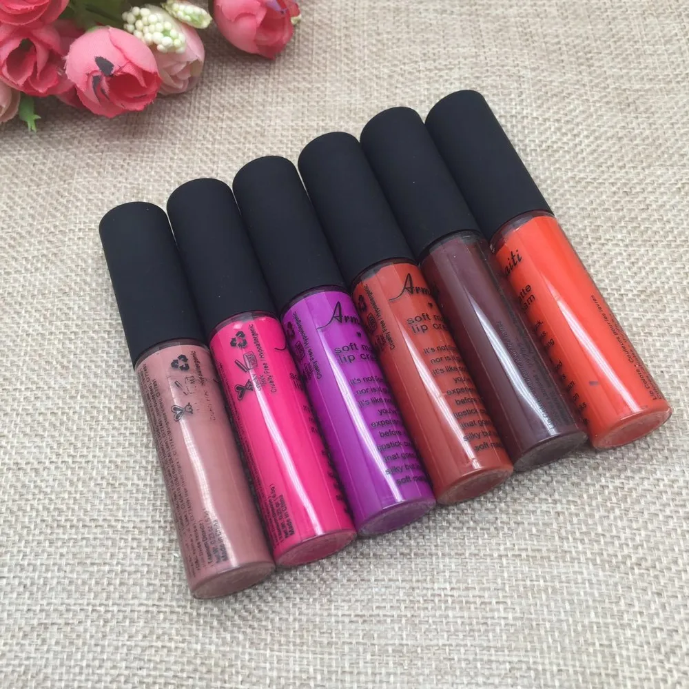 

Armaiti Makeup abiales Batom Lip Color Matte Waterproof Lipgloss Retro Red Velvet Purple Nude Matte Liquid Lipstick 6 Colors
