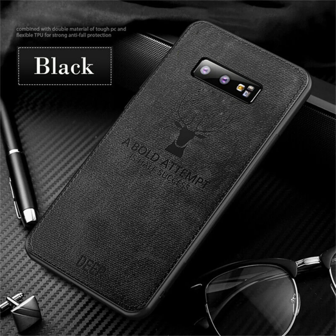 Luxury Cloth Skin Fabric TPU Leather Matte Phone Case Back Cover Capa For Samsung Galaxy S10 Plus S10E S10 Business Coque Fundas
