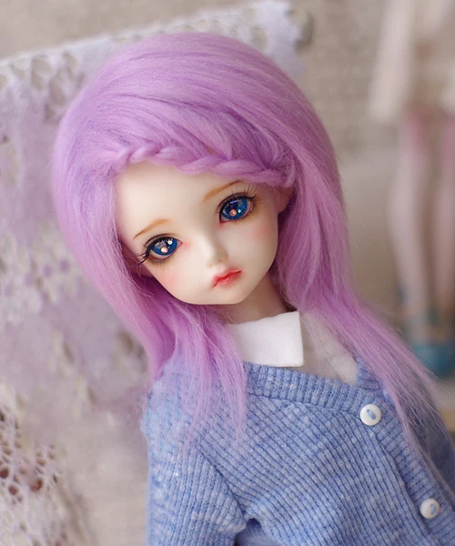 BJD кукла натуральный мех парик для 1/3 1/4 1/6 BJD DD SD MSD MDD YOSD кукла Фиолетовый Длинные прямые мех парики