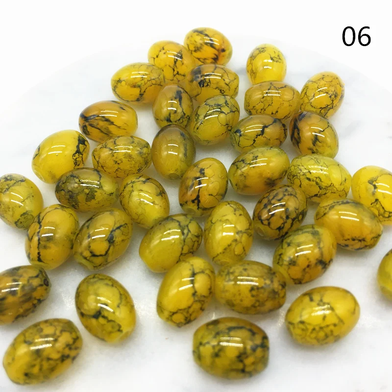 

Oval Rugby 4x6/ 6x8 8x11mm Glass Beads Pattern Spacer Loose Jewelry Making Wholesale#TY06
