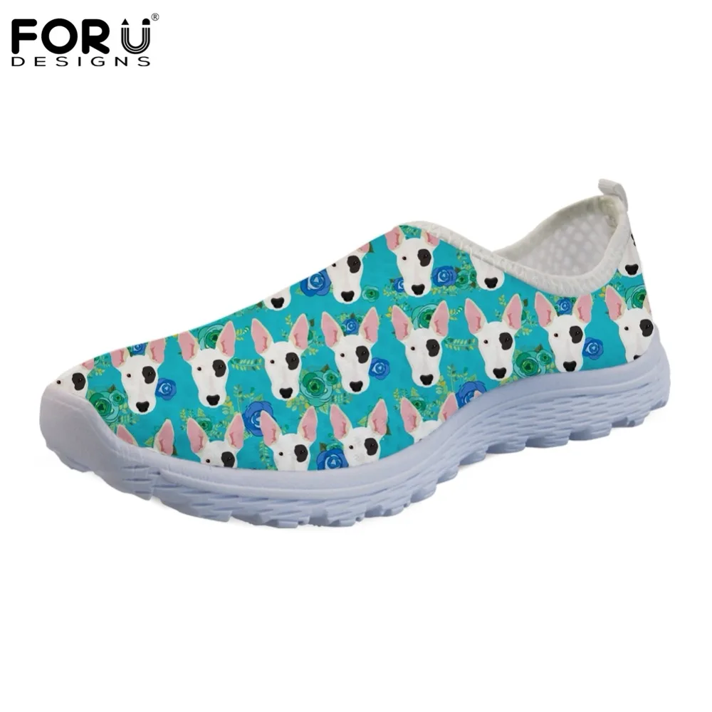 

FORUDESIGNS 2018 New Fashion Flats Women Shoes Cute Bull Terrier Printed Women's Shoes Casual Ladies Loafers Shoes Woman Summer