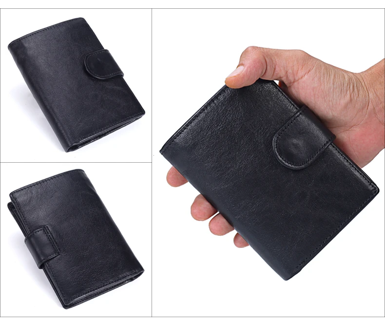 couro genuíno curto carteiras masculino multifuncional bolsa