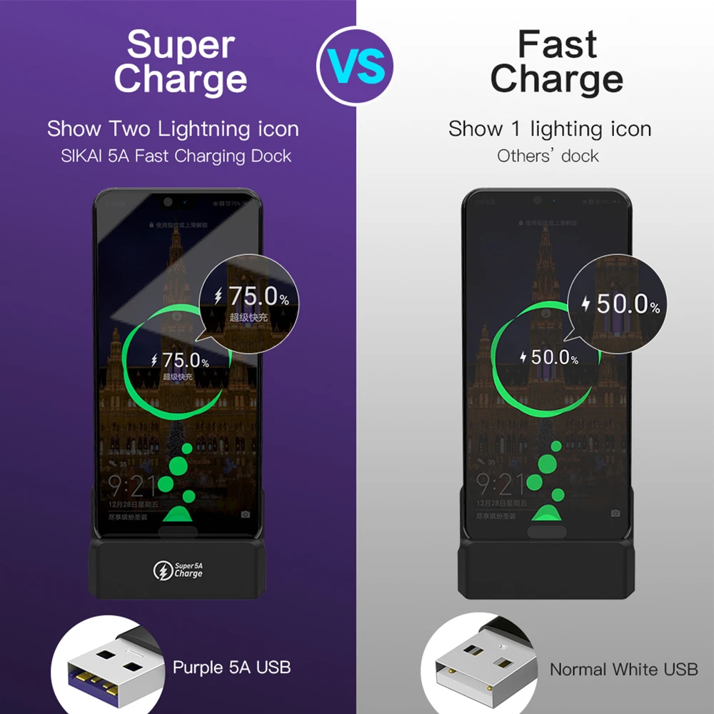 SIKAI 5A супер зарядка Магнитная зарядная док-станция USB кабель для huawei mate 20 Pro магнит Быстрая зарядка Подставка для huawei honor 10