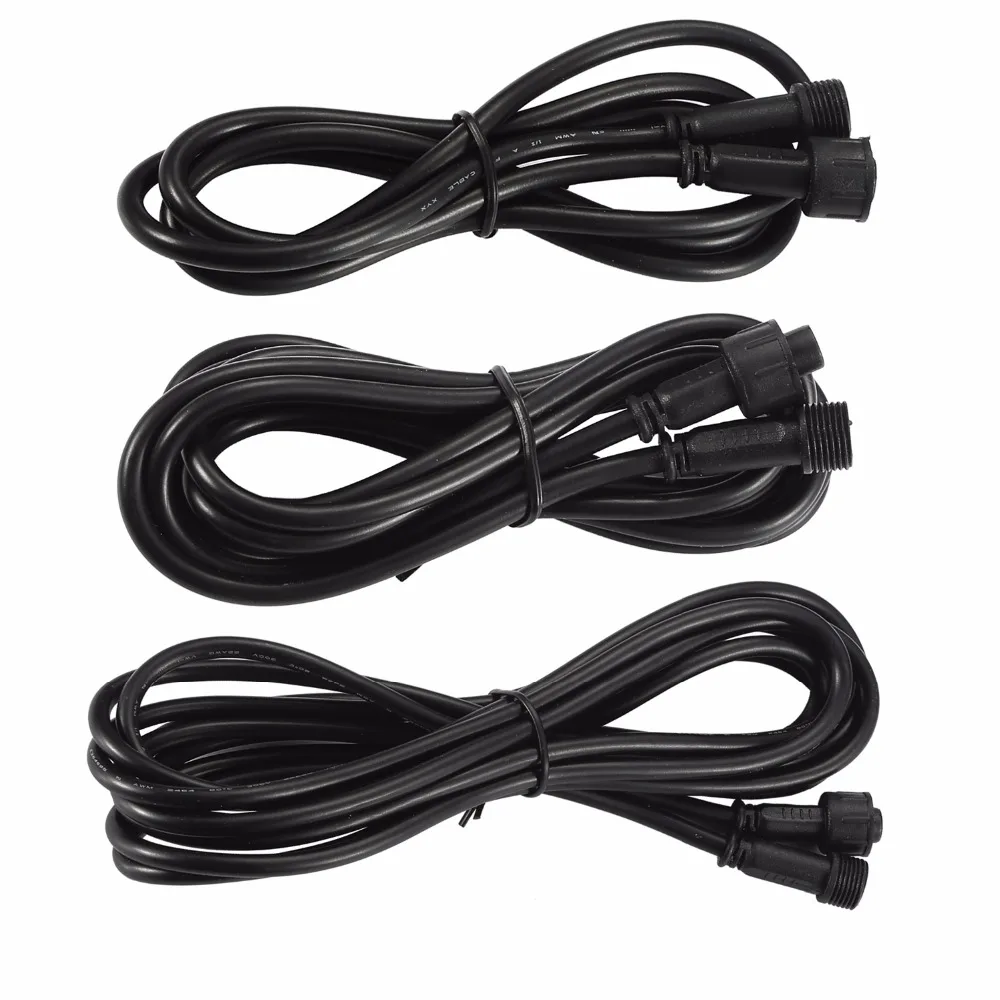 1/2/3 Meter Black IP67 Extension Cable For Outdoor LED Deck Light Power Cord UK 