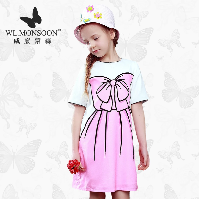 

Sweet and lovely girl dress summer dress fashion casual summer short sleeve children princess dress big children's dress