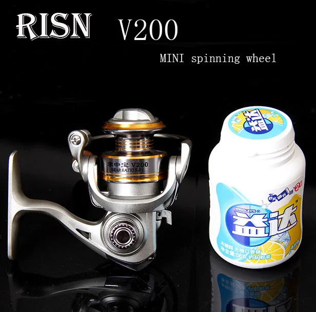 

RISN v200 Palm-sized Mini Small fishing reels 6BB 5.2:1 ice Reels raft pole wheel Lures wheel Small Spinning Wheel