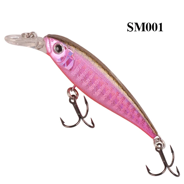 SM001 Умная Приманка Minnow 60 мм/4,55 г рыболовные приманки жесткая наживка Лазерная наживка VMC искусственные приманки Leurre soule рыболовный воблер, блесна - Цвет: SM001