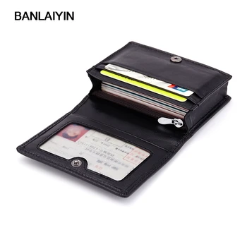 

Pop Tide Genuine Leather Business Cards Holders Fashion Sheepskin Knitting New Multi Colors Cards Package Short Style Clip