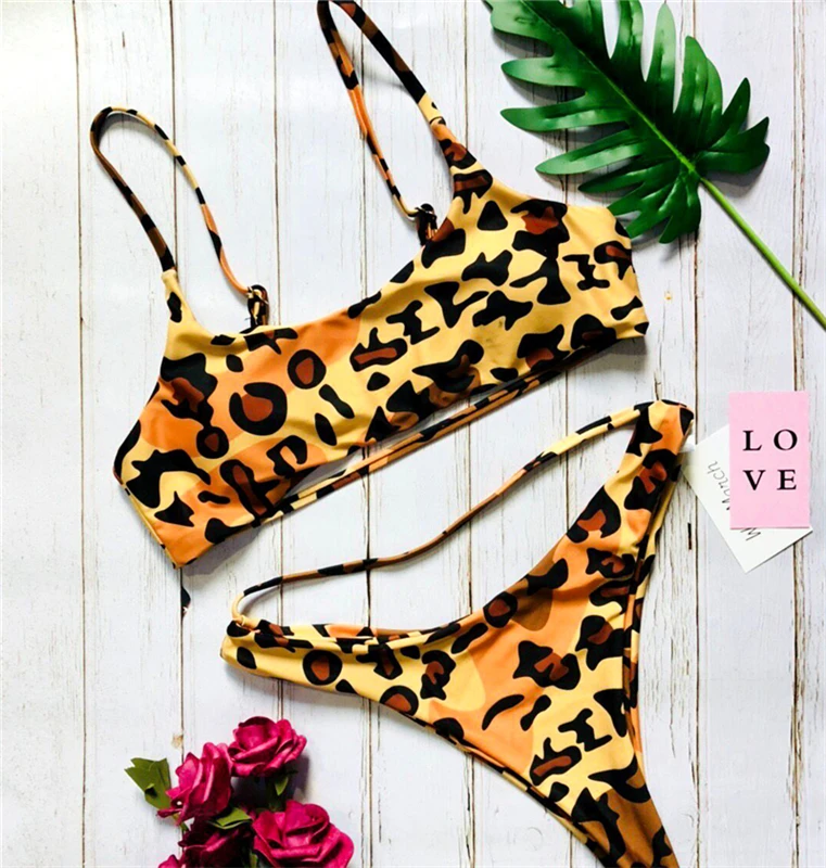 Женский комплект сексуальный из двух предметов - Цвет: Leopard