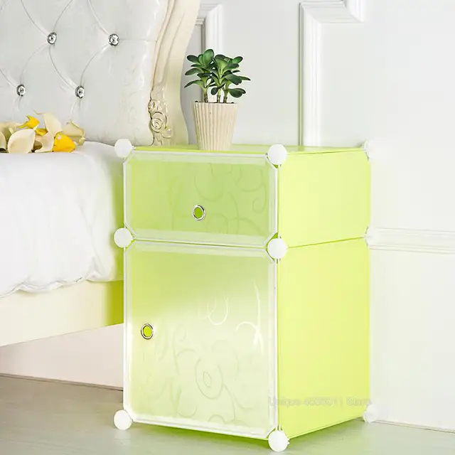 Bedside table simple European home bedside plastic storage