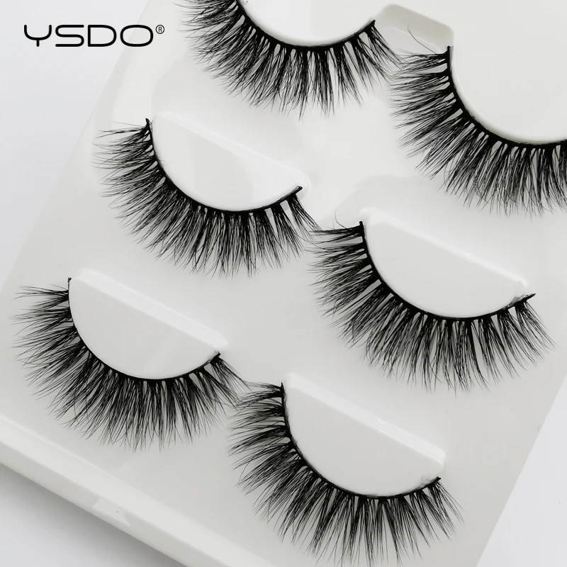 

YSDO 3 pairs eyelashes natural long 3d mink lashes extension false eyelash hand made soft mink eyelashes makeup strip eyelashes
