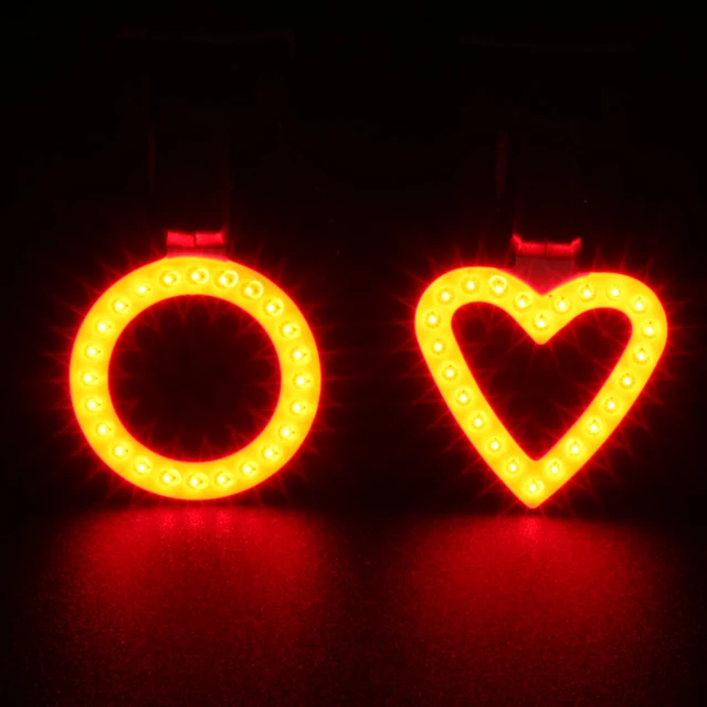 10 Lumen COB LED Bike Lights Heart Shaped Bike Tail Light Bicycle Lamp USB Rechargeable Mountain