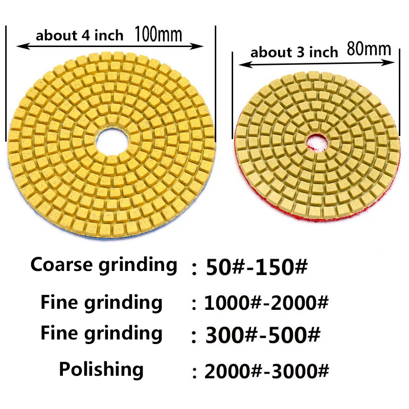 1 шт. " 4" Сухие/Влажные полировальные колодки алмазный песок шлифовальный диск мрамор гранит полировщик Гибкая каменная керамическая плитка ручные инструменты