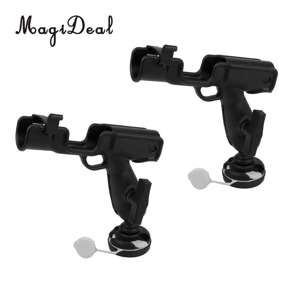 2PCS Premium Nylon 360 Degree Rotatable Adjustable Fishing Rod Holder Boat Fishing Rod Holder Rack with mount base and screws