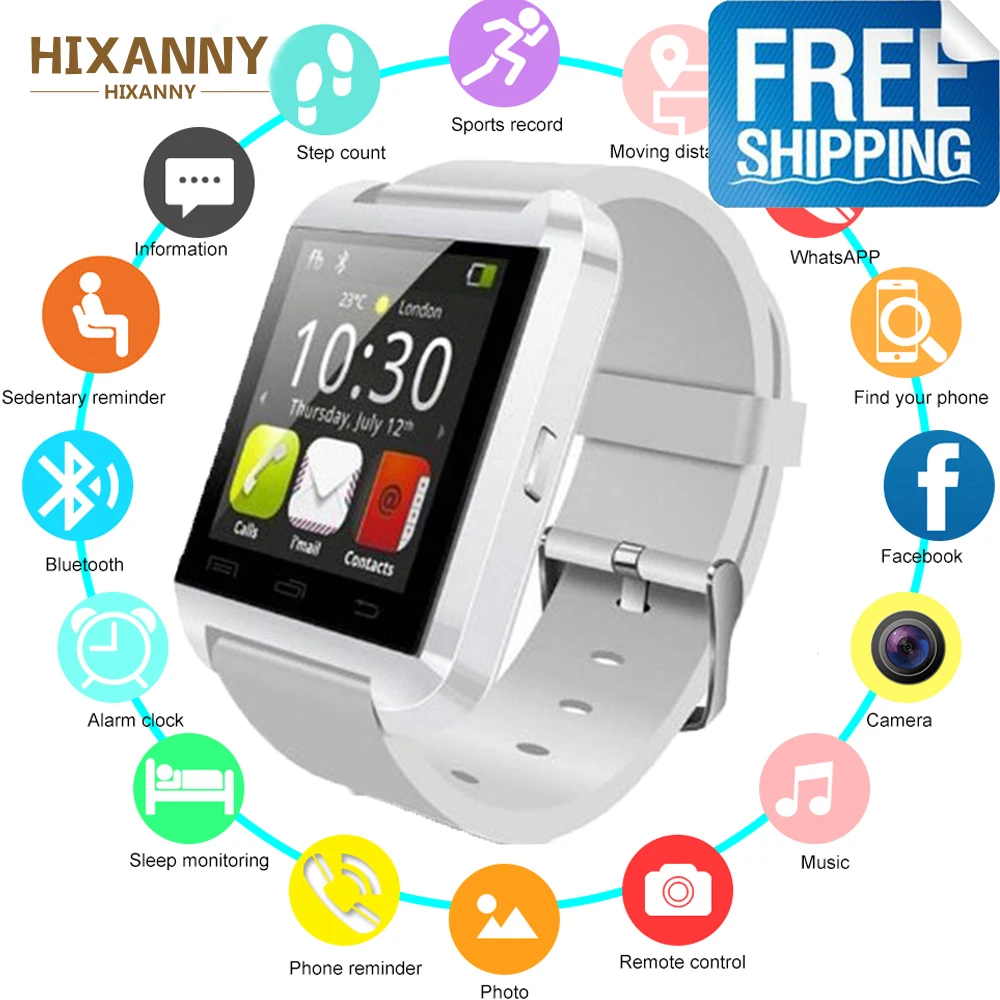 New U8 Smart Watch Men Bluetooth Women Smartwatch U80 for IPhone 6 5S Samsung S6 Note 4 Huawei Android Phone Smartphones Android