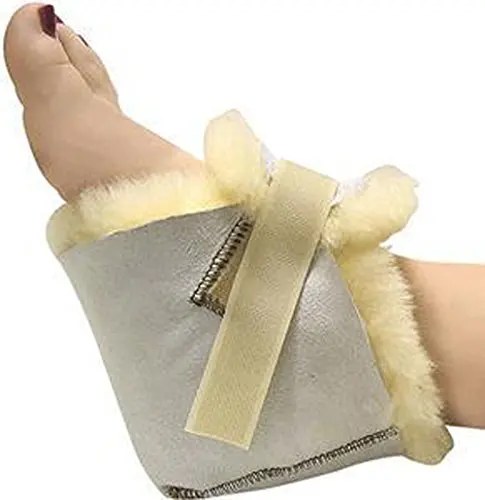 

New type sheepskin heel protectors to prevent pressure sores on the heel