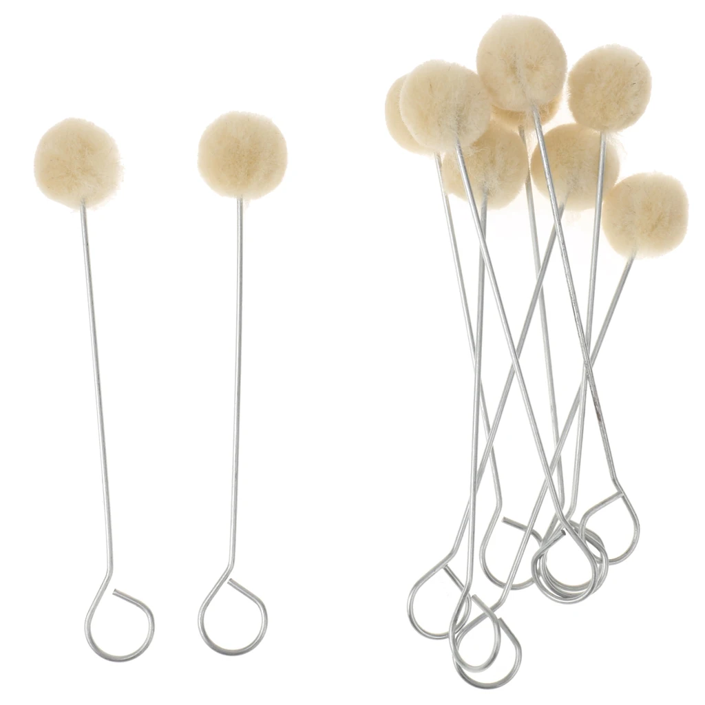 

Pack of 10 Wool Daubers with Metal Handle for Leather Dyes Sealers Processing Wool Ball Leathercraft Tool