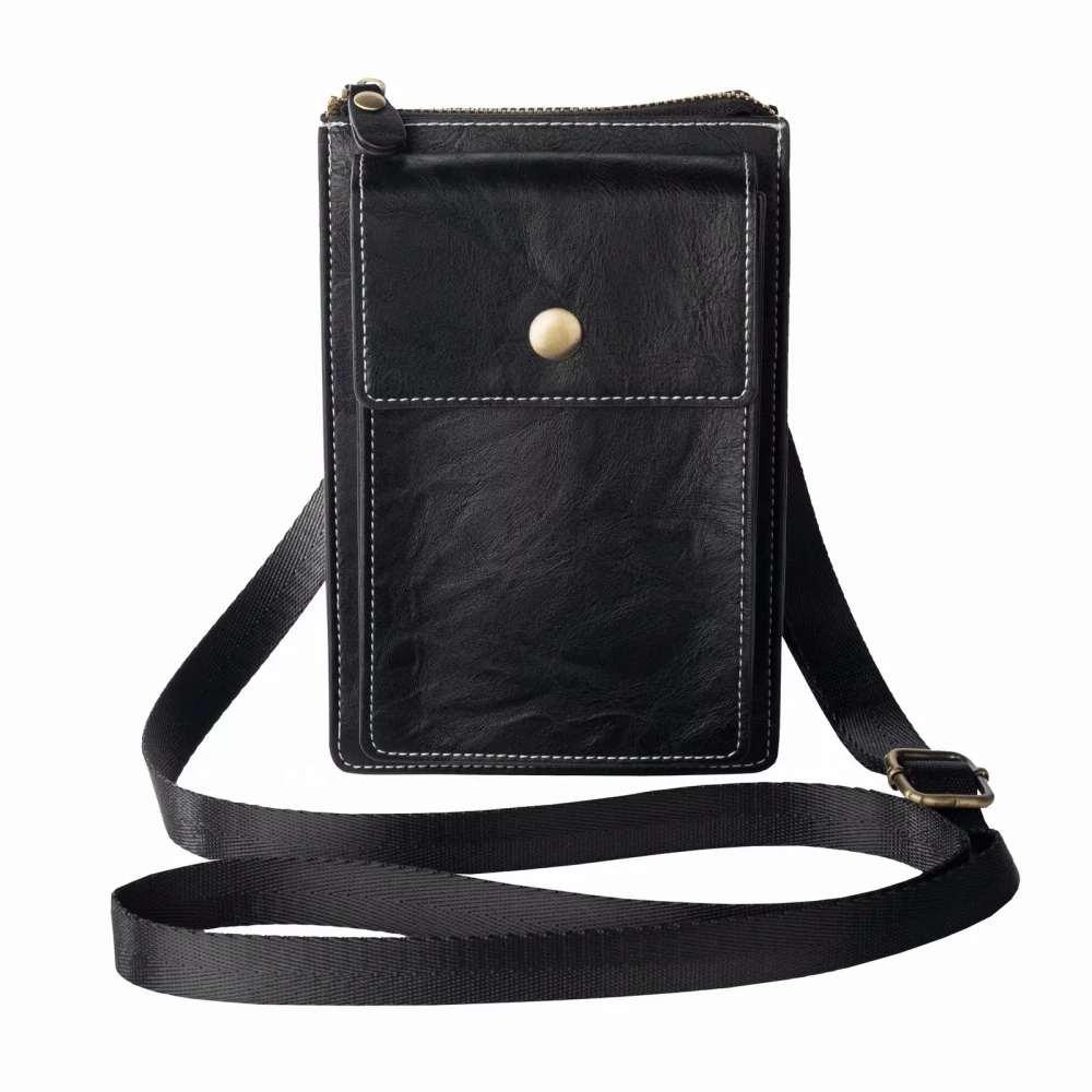Universal Leather Cell Phone Bag Hip Waist Belt Shoulder Pocket Bag