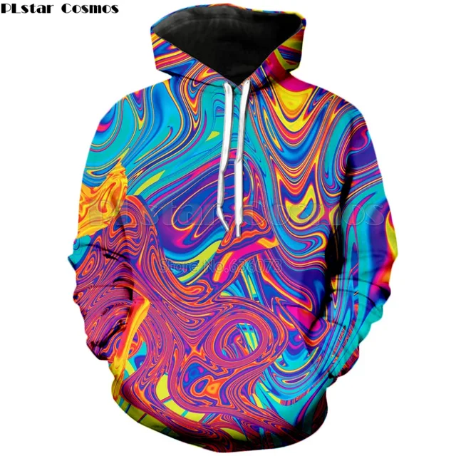 PLstar Cosmos 2019 New Fashion hoodies Oil Spill Sweatshirt psychedelic ...