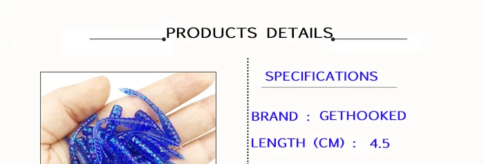 Mini Micro Soft Lure Soft Bait Rock Fishing Lures 4.5cm 0.4g 105pcs Worm Sandworms Swimbait Fishing Tackle  (4)