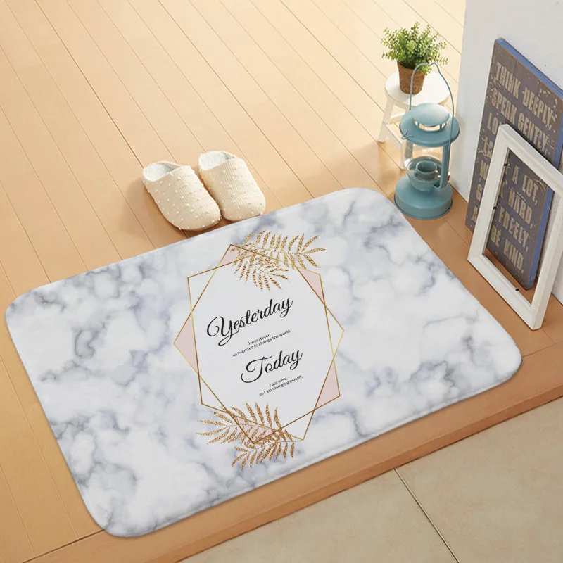 INS Простой Мраморный фон Стиль Английский алфавит коралловый флис коврики для пола Коврик для кухни ванной спальни коврик