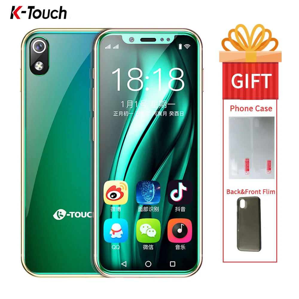 

K-TOUCH I9 Super Mini Mobile phone 3GB 32GB Celular 1000mAh Android 8.1 Smartphone Face Unlock GPS WIFI 2GB 16GB Cellphone