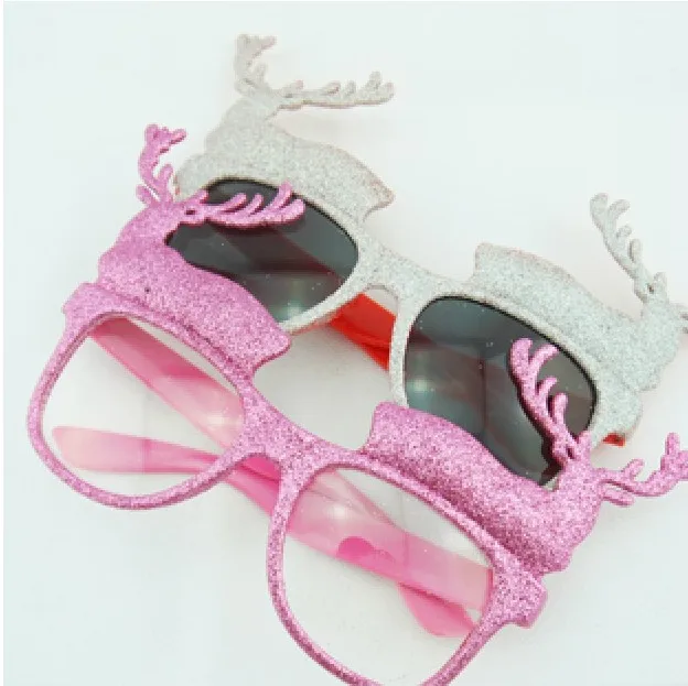 Itemship- Party Supplies Christmas Funny Glasses elk glasses (Silver) |