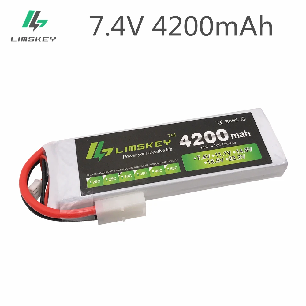 Limskey Racing 2S lipo Аккумулятор 7 4 в 4200 мАч 30C для радиоуправляемого вертолета