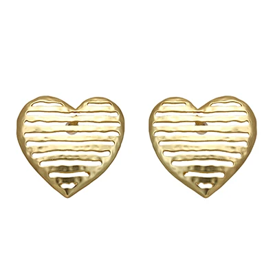 Yhpup стильные медные серьги-гвоздики с геометрическим узором в виде сердца, винтажные простые серьги Brincos, милые вечерние ювелирные изделия для девочек - Окраска металла: B602 Gold