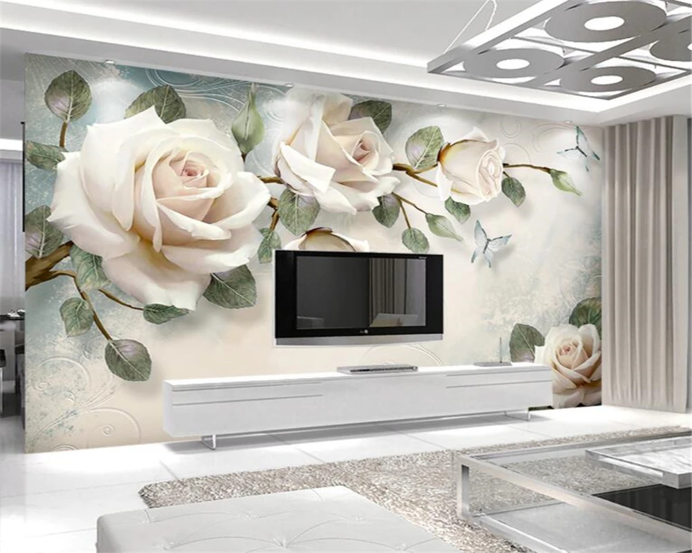 Beibehang Custom wallpaper mural modern hand painted flowers European style TV backgrounds wall living room bedroom 3d wallpaper Beibehang Custom wallpaper mural modern hand painted flowers European style TV backgrounds wall living room bedroom 3d wallpaper
