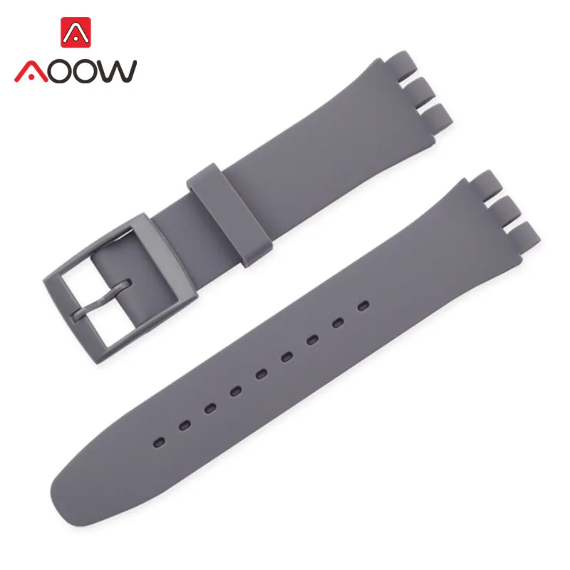 Vibrant Silicone Watchband - Colorful Rubber Bracelet Strap in Pink and Black