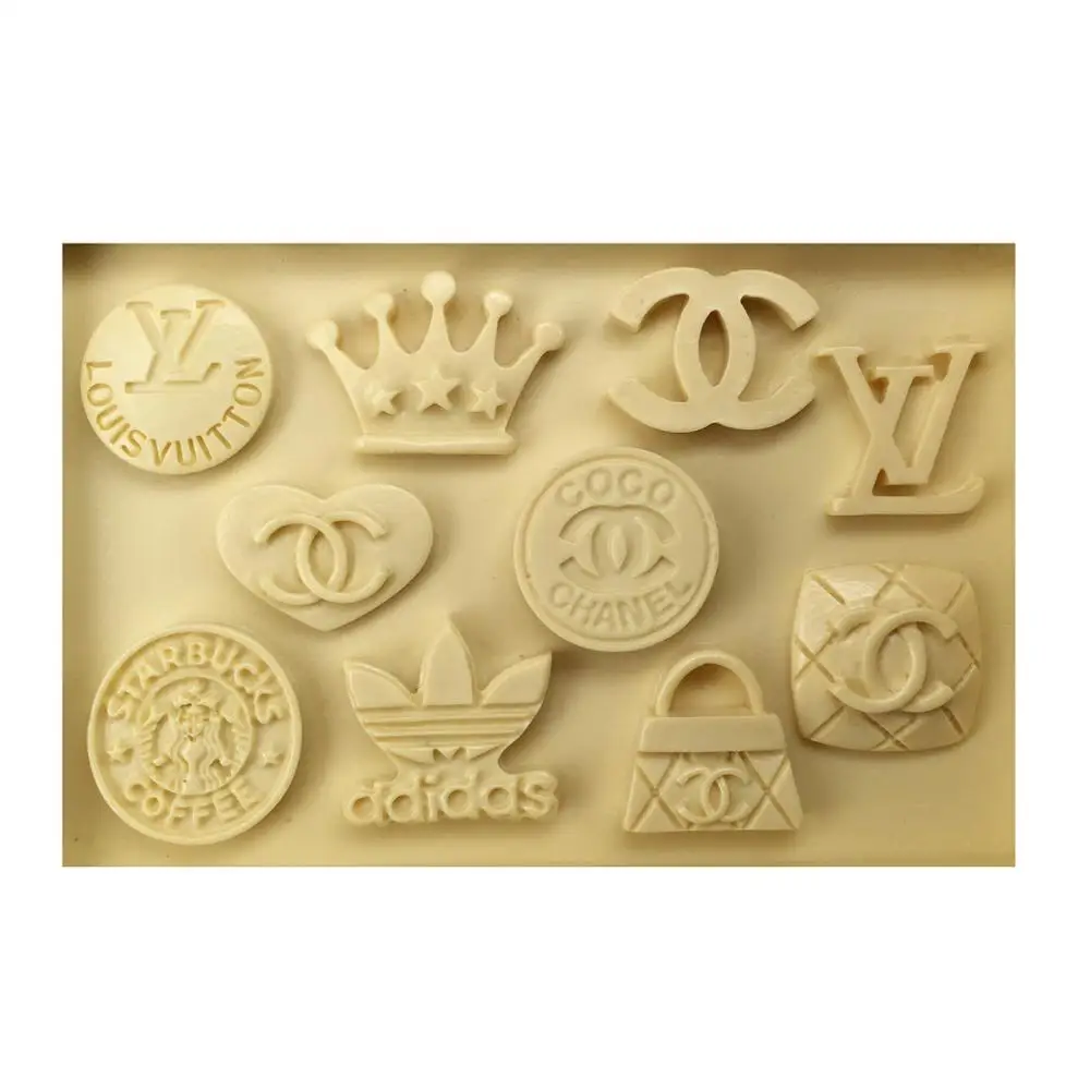 Luxury brand logo Silicone Mold Handmade soap mold Sugar Craft Fondant Cake Decorating Tools