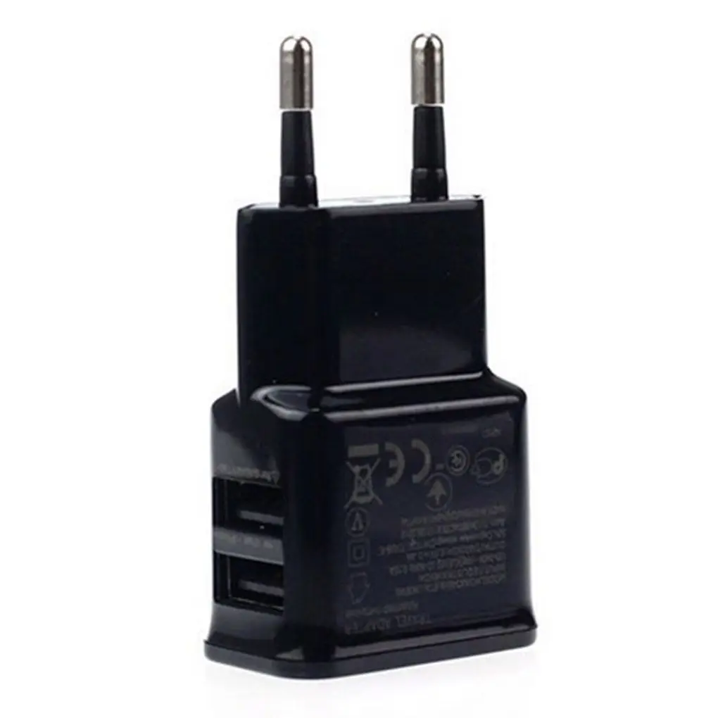 Универсальное зарядное устройство для мобильного телефона с двумя USB разъемами европейского стандарта, 5 В, 2 А, зарядное устройство для путешествий, зарядное устройство для iPhone, Android