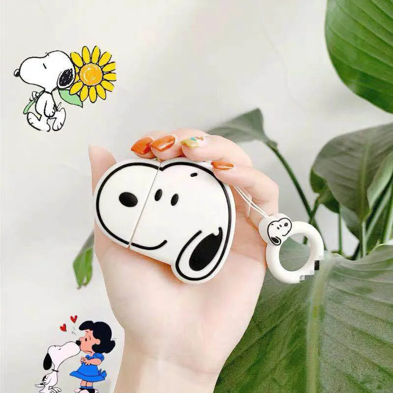 Case for AirPods Cute Cartoon Earphone Cases for Apple Airpods2 Accessories Protect Cover with Finger Ring Strap Unique Charlie