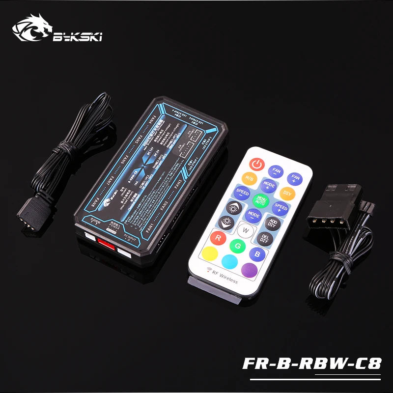 

Bykski FR-B-RBW-C8 8+4 Channels 5v RGB RBW LED & Fan Remote Controller with Motherboard Synchronizer