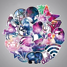 Hot Sale 36Pcs Galaxy Stickers Mixed Funny Cartoon Jdm Doodle Decals Luggage Laptop Car Styling Bike