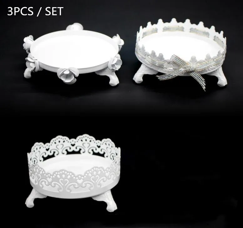 

3pcs/set White Lace Cake Stands Cupcake Donuts Cake Plates for Wedding Kids Birthday Party Cake Tools Bakeware Tableware Tools