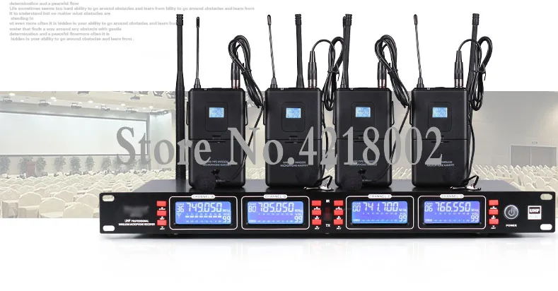 de microfone digital com 4 canais, modelo lavalier