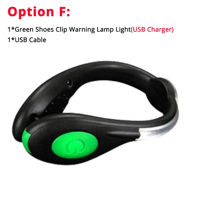 USB зарядное устройство наружный велосипедный светильник Светодиодный светящийся безопасный ночной зажим для беговой обуви велосипедный Предупреждение льная лампа безопасный мигающий светильник - Цвет: USB Green