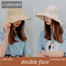 VISROVER 6 цветов Печать Цветок Панама с цветочным рисунком Двусторонняя рыболовная шляпа хип хоп рыболовная шляпа s Женская Двусторонняя одежда Боб Кепка
