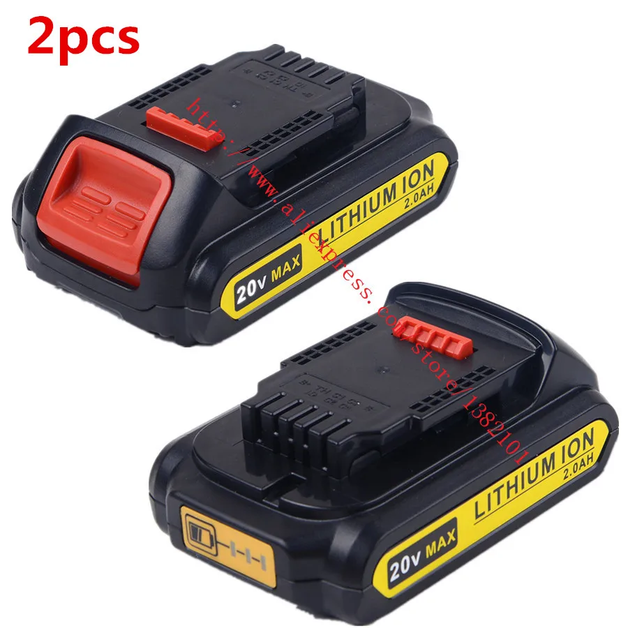 2pcs new replacement for DW 20V 2.0AH Li ion battery DCB180, DCB181
