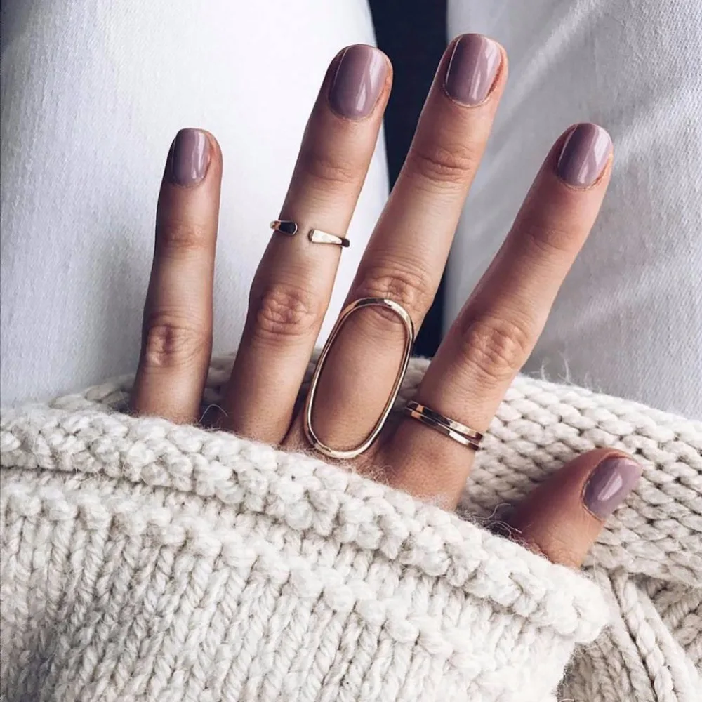 

Bohemian Gold Color Round Oval Shape Rings Set for Women Geometric Alloy Knuckle Midi Rings Boho Jewelry #270494