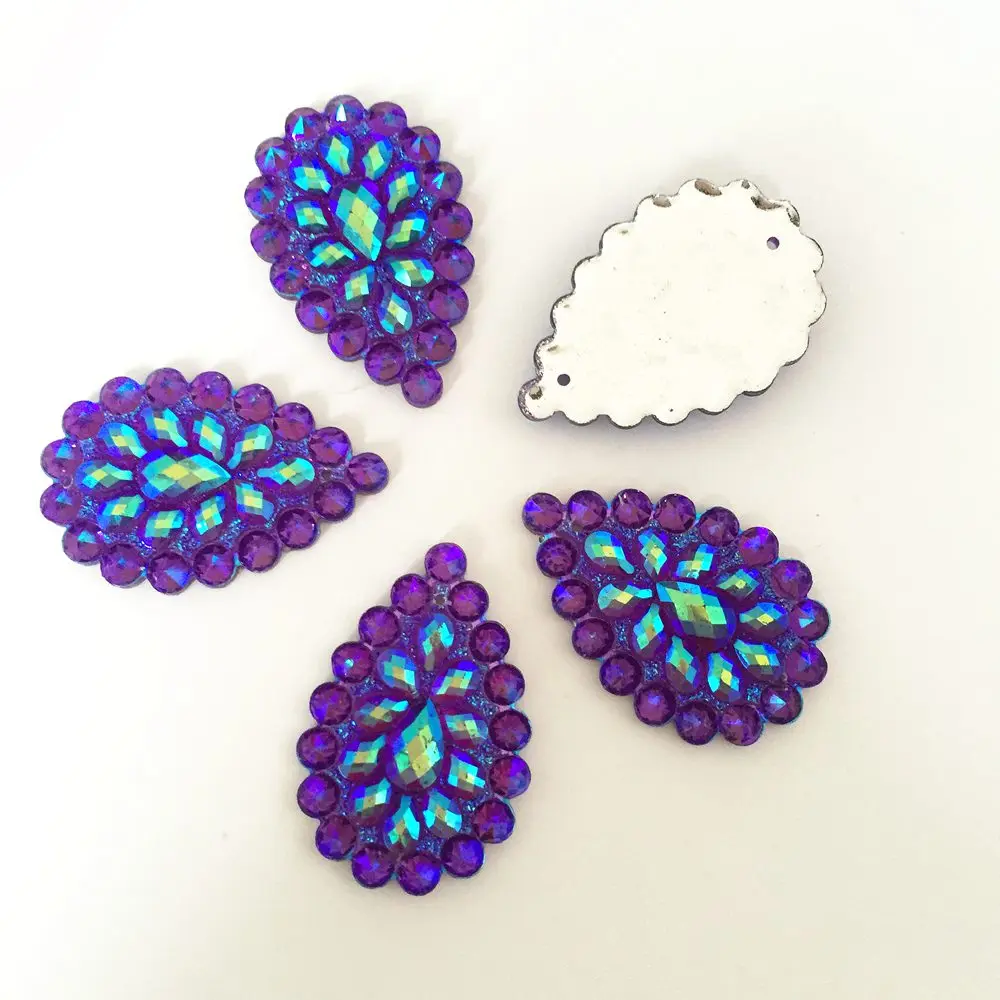 12pcs 20*30mm Tear drop Rhinestones Flat Back Resin Gems Crystal Stones DIY B29