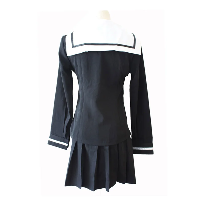 Coshome Anime Hell Girl Enma Ai Cosplay Costumes 100cm Long Wigs School Sailor Uniforms Halloween Party Women Black Dress (2)
