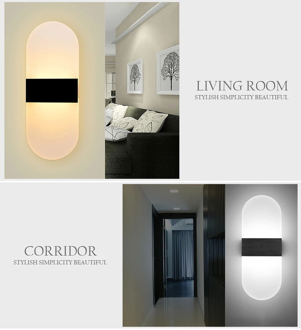 LED Outdoor Wall Lamp Bedroom Living Room Balcony Aisle Bedside Wall Light Corridor Porch Wall Sconce Indoor Outdoor Lighting  (3)