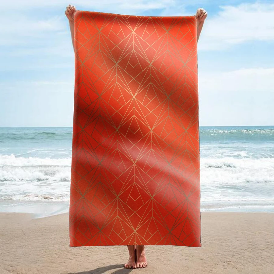 

GNORRIS Custom Sand Free Microfiber Geometry rectangle Beach Towel Blanket - Quick Dry Super Water Absorbent Yoga mat