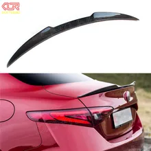 For Alfa Romeo Giulia Spoiler Carbon Fiber Rear Trunk Spoiler Black Finish Quadrifoglio Verde QV Style 2015 – UP