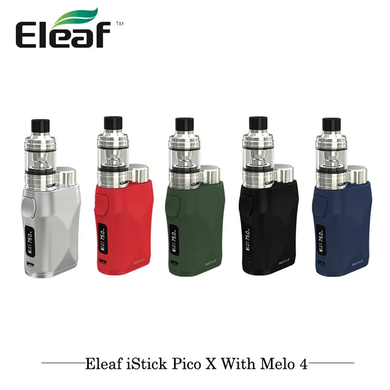 

Original Eleaf iStick Pico X 2ml 75w Box Mod Electronic Cigarettes kit with 2ml MELO 4 atomizer EC mesh coil VS Eleaf Pico 75w
